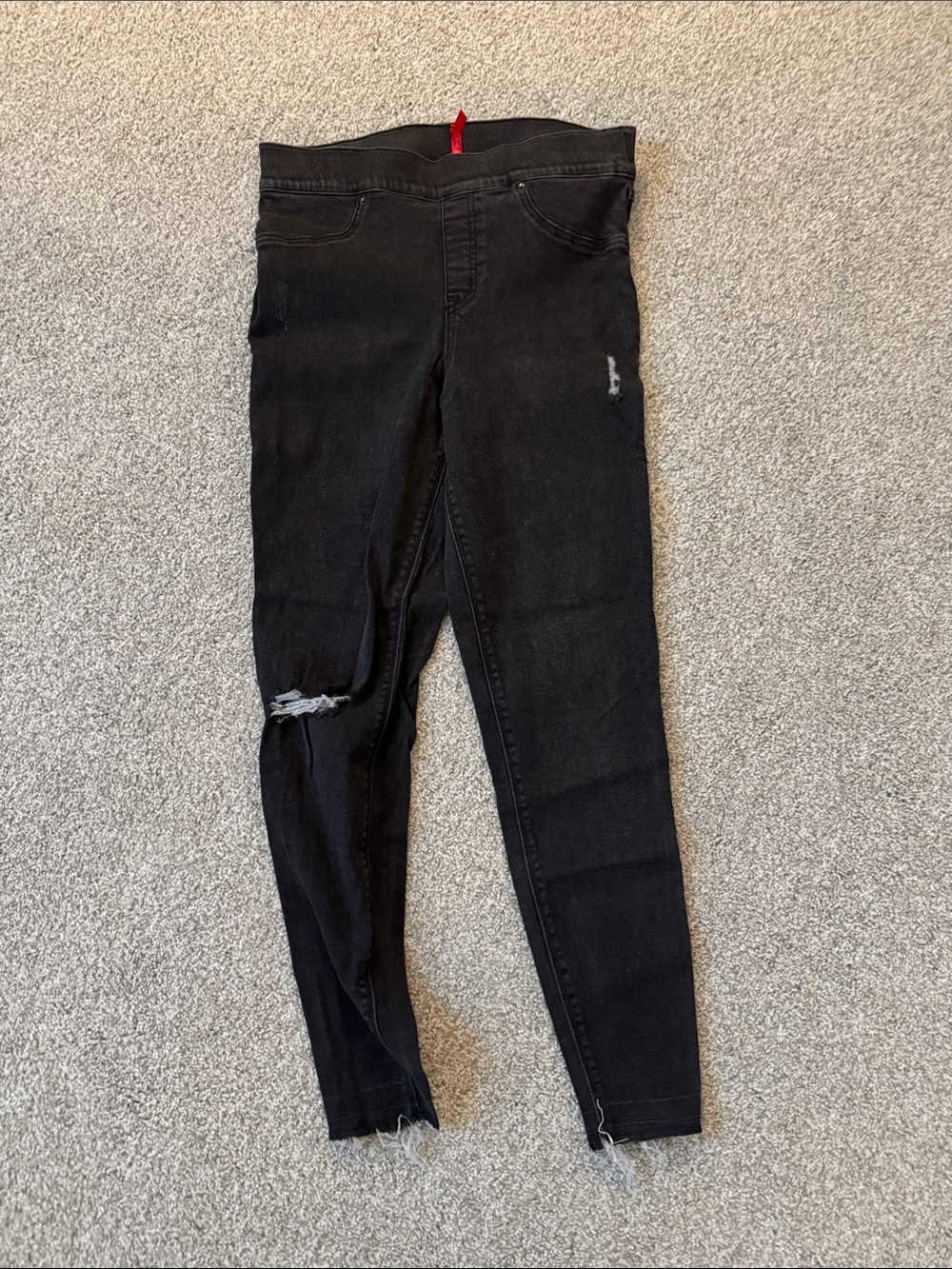 SPANX Black Skinny Distressed Jeans